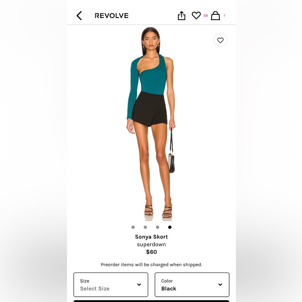 Revolve Superdown Sonya skort in black